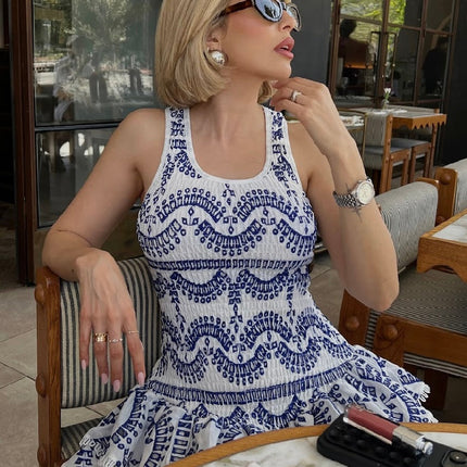 Jessica Bara Vaira Ruffle Mini Dress