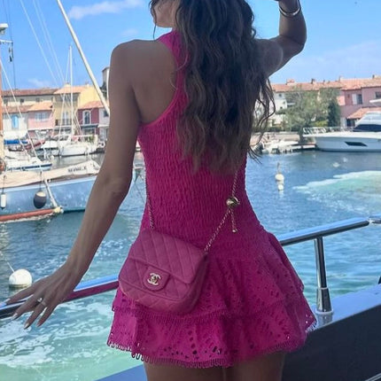 Jessica Bara Vaira Ruffle Mini Dress