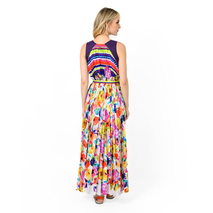 Sunburst Pleated Trapeze Maxi