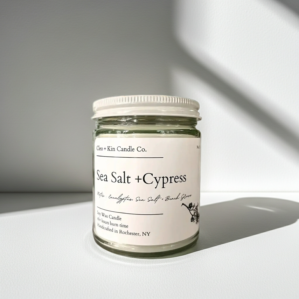 Cleo + Kin Candle - Sea Salt + Cypress