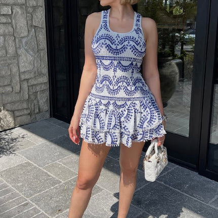 Jessica Bara Vaira Ruffle Mini Dress