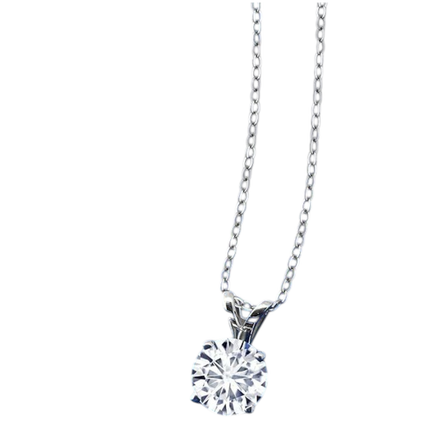 1.50 Ctw Round Lab Grown Diamond Pendant Necklace in 14K Gold – F Color VS Clarity | AGI Certified