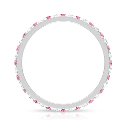 Pink Tourmaline and Diamond Stackable Ring