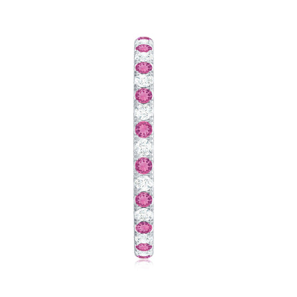 Pink Tourmaline and Diamond Stackable Ring