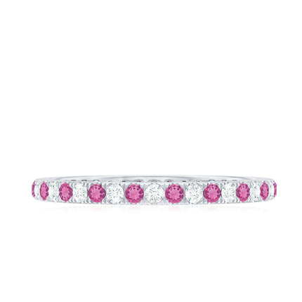 Pink Tourmaline and Diamond Stackable Ring