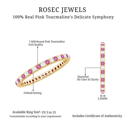 Pink Tourmaline and Diamond Stackable Ring