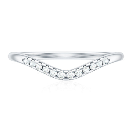 Curved Stackable Ring with Certified Moissanite