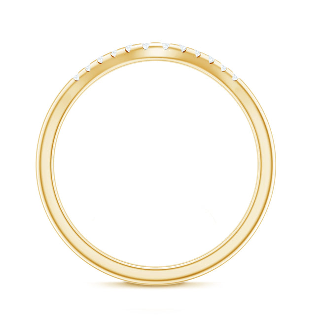 Curved Stackable Ring with Certified Moissanite