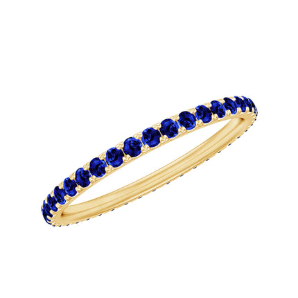 Certified Lab Created Blue Sapphire Full Eternity Stackable Ring