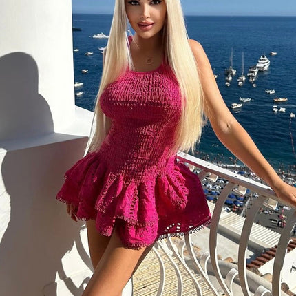 Jessica Bara Vaira Ruffle Mini Dress