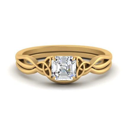 Infinity Celtic Solitaire Wedding Set