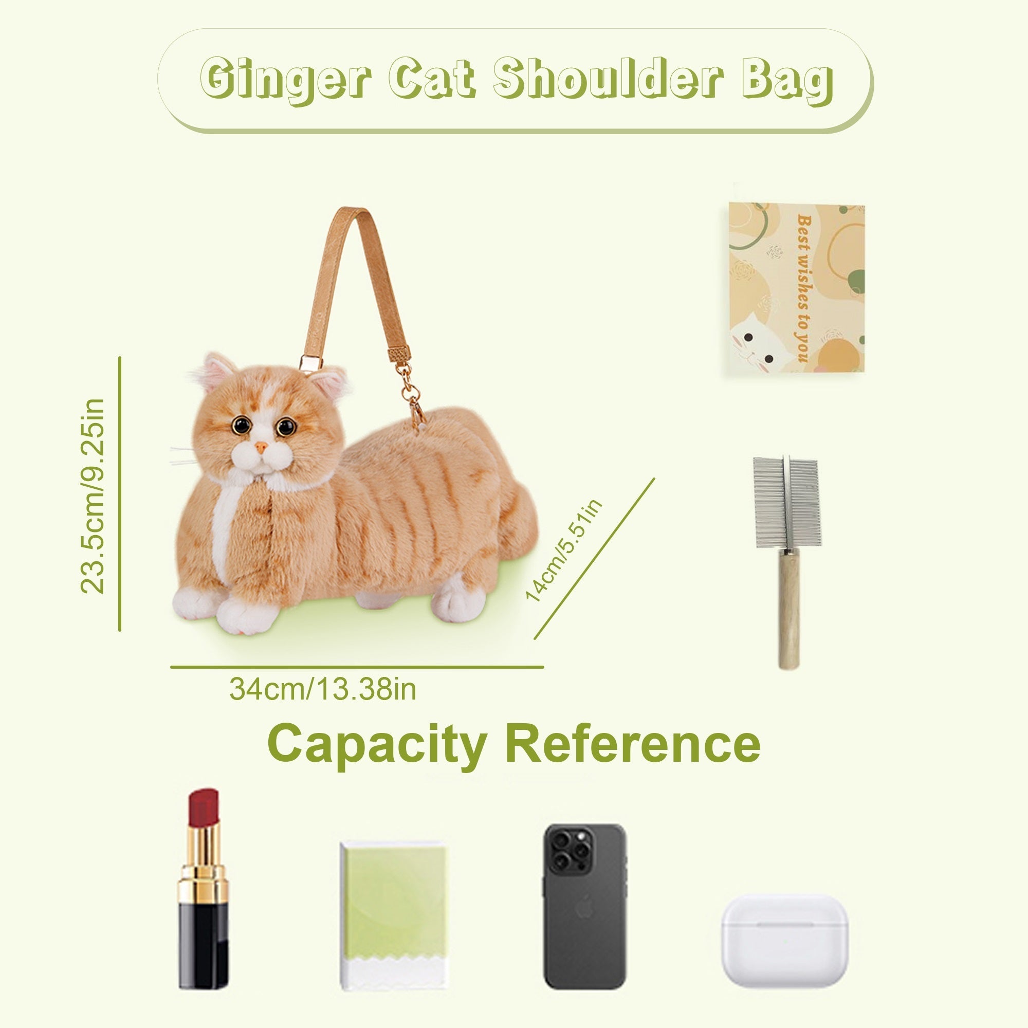 Ginger Cat Bag – Plush Shoulder Bag for Cat Lovers