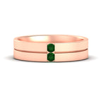 14k Rose Gold / Green Emerald / Lab Grown