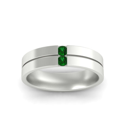 Mens 2 Stone Band