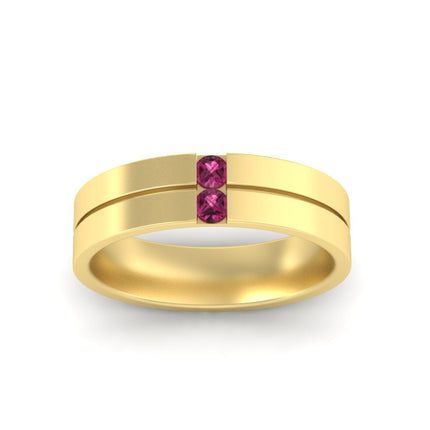 Mens 2 Stone Band