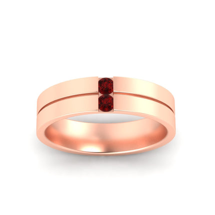 Mens 2 Stone Band