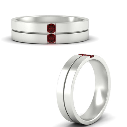 Mens 2 Stone Band