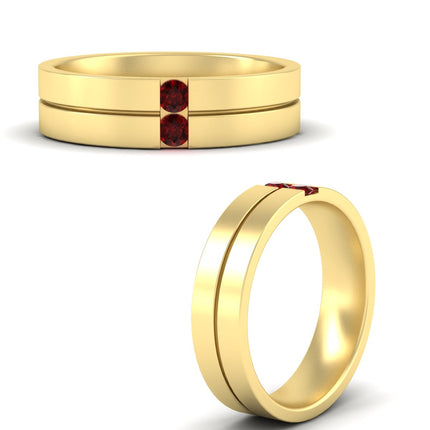 Mens 2 Stone Band