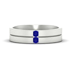14k White Gold / Blue Sapphire / Lab Grown