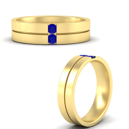Mens 2 Stone Band