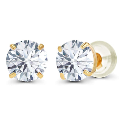3.00 CTW AGI Certified Lab-Grown Diamond Stud Earrings in 14K Gold – E/VS