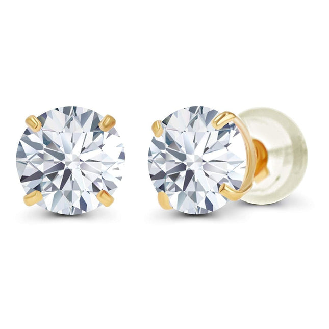 3.00 CTW AGI Certified Lab-Grown Diamond Stud Earrings in 14K Gold – E/VS